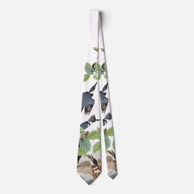 Kingfisher Birds Audubon Wildlife Tie (Front)
