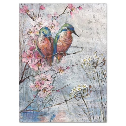 Kingfisher Birds Decoupage Tissue Paper