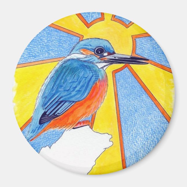 kingfisher (blue bird) magnet (Front)