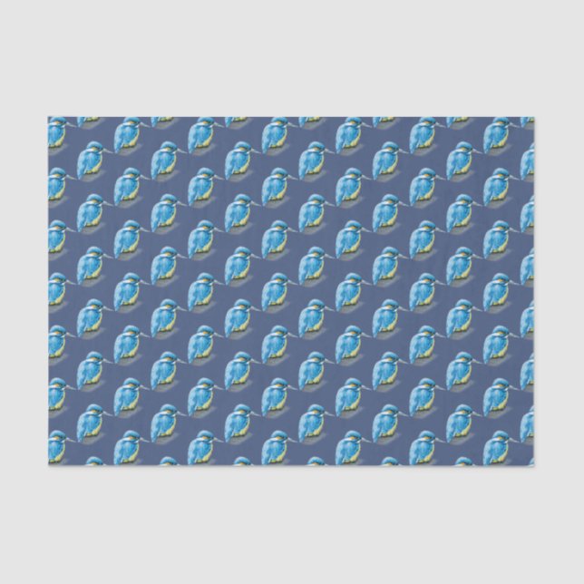 Kingfisher blue custom background color tissue paper (Front)