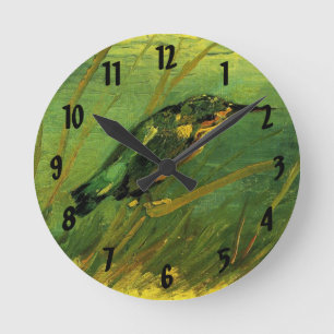 Kingfisher by Vincent van Gogh Round Clock