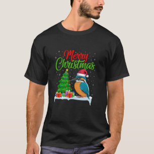 Kingfisher Christmas Tree Lights Funny Xmas Kingfi T-Shirt