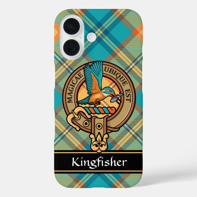 Kingfisher Crest over Tartan Case-Mate iPhone Case (Back)