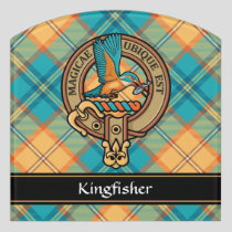 Kingfisher Crest over Tartan Door Sign