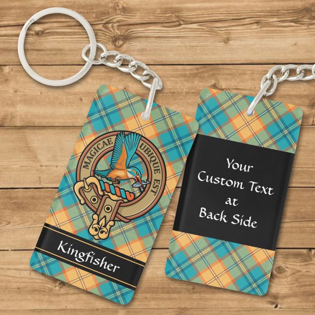 Kingfisher Crest over Tartan Keychain (Creator Uploaded)