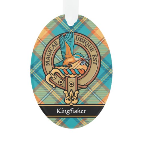 Kingfisher Crest over Tartan Ornament