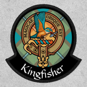 Kingfisher Crest over Tartan Patch