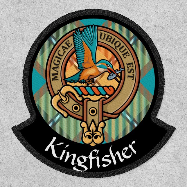 Kingfisher Crest over Tartan Patch (Front)