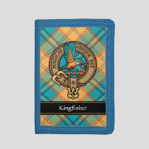 Kingfisher Crest over Tartan Trifold Wallet