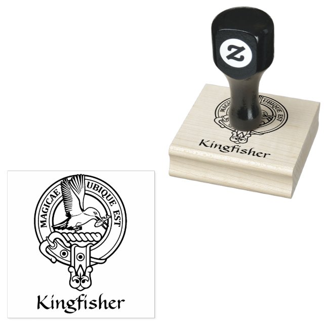 Kingfisher Crest Rubber Stamp (Stamped)
