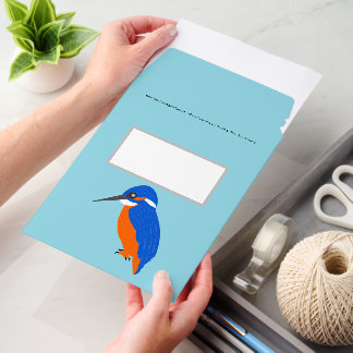 Kingfisher Design Any Colour Background Envelope Mailers