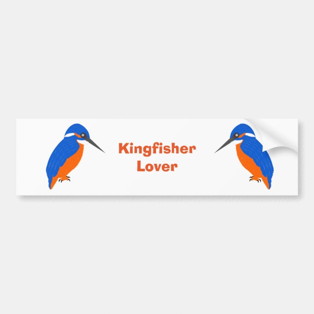 Kingfisher Design Bumper Sticker (Front)
