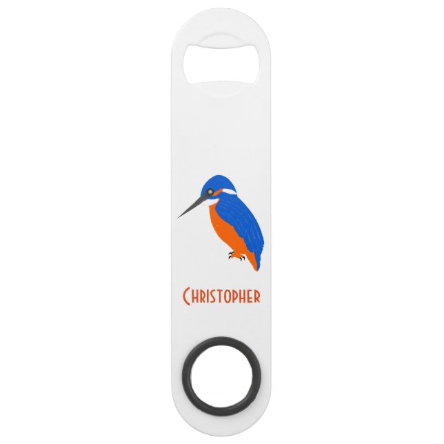 Kingfisher Design Just Add Name Speed Bottle Opener (Front)