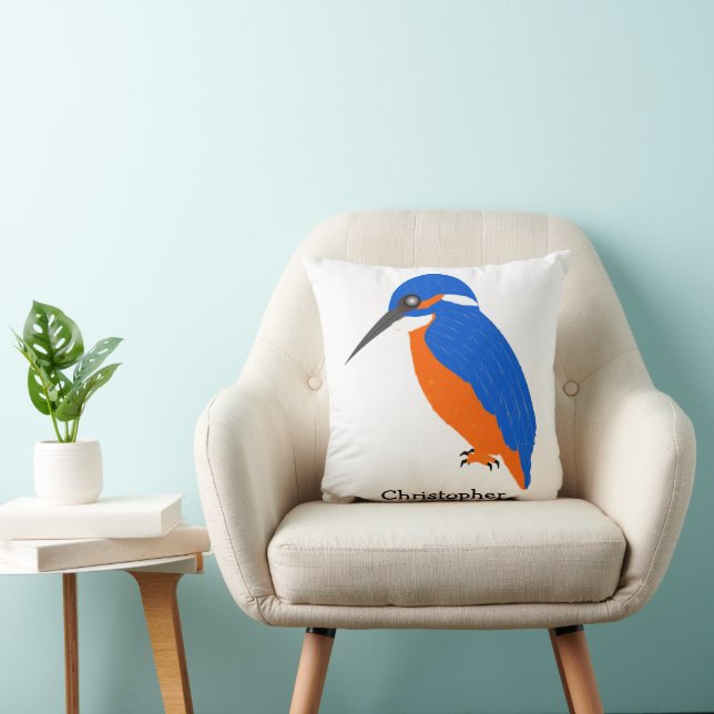 Kingfisher Design Personalised Throw Pillow (Chair)