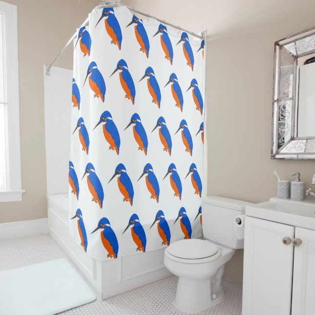 Kingfisher Design Shower Curtain (In Situ)