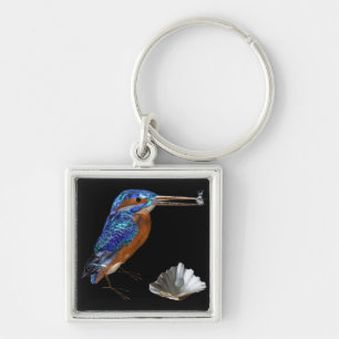 KINGFISHER  , Electric Blue, Black Keychain