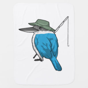 Kingfisher Fishing Fisher Fishing rod Baby Blanket