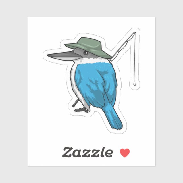 Kingfisher Fishing Fisher Fishing rod Sticker (Sheet)