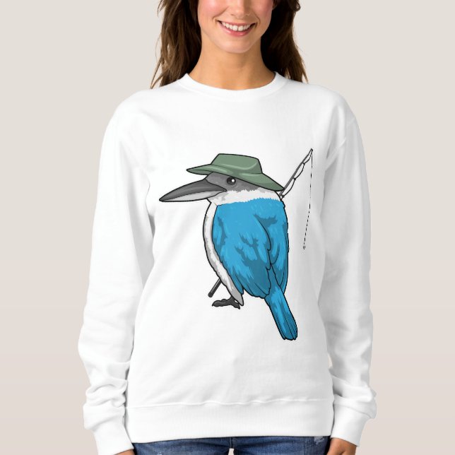 Kingfisher Fishing Fisher Fishing rod Sweatshirt (Front)