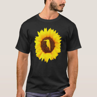 Kingfisher For Women Men Bird Animal Sunflower T-Shirt