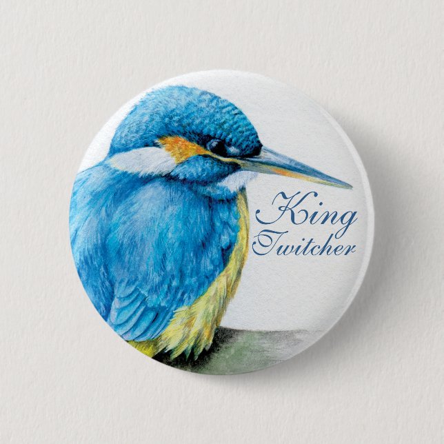 Kingfisher King Twitcher button/badge Pinback Button (Front)