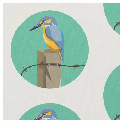 Kingfisher Kotare NZ bird Fabric