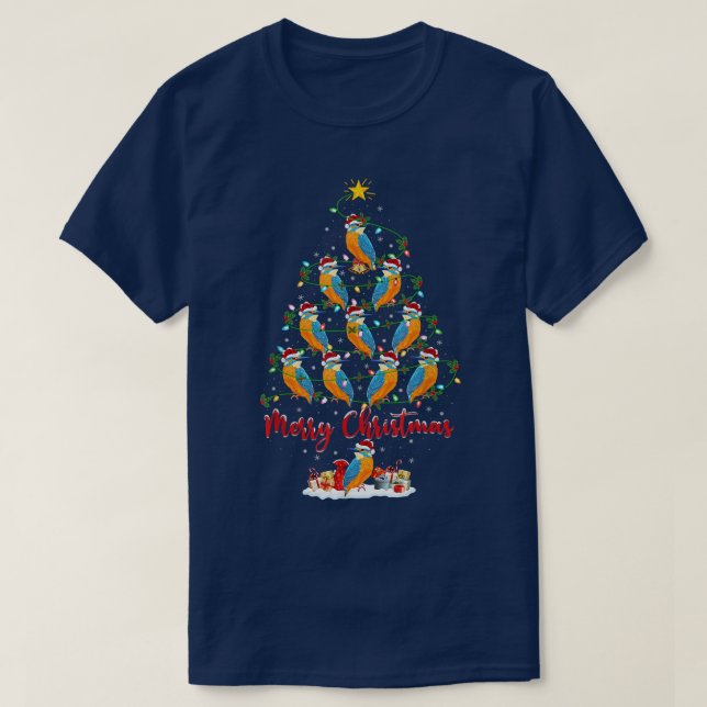 Kingfisher Lover Matching Santa Kingfisher Christm T-Shirt (Design Front)