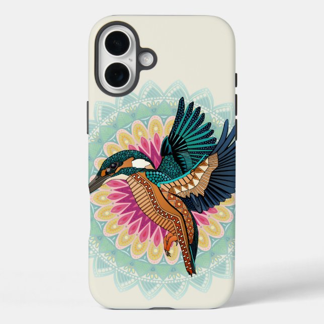 kingfisher mandala Case-Mate iPhone case (Back)