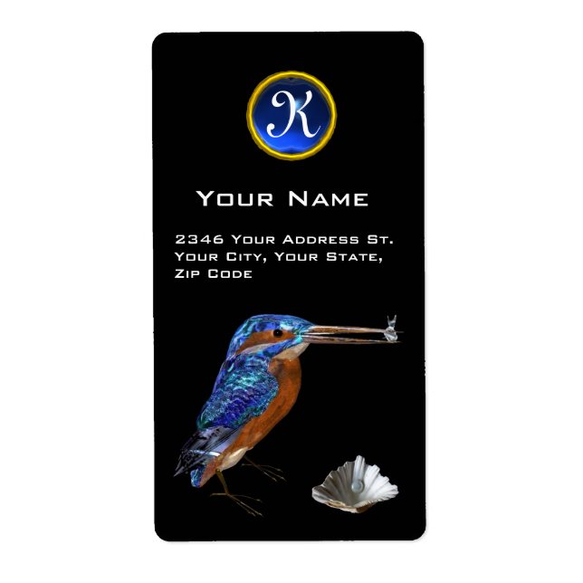 KINGFISHER MONOGRAM , Electric Blue ,Sapphire Label (Front)