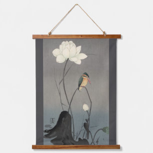 Kingfisher on Lotus, Koson, Ukiyo-e Hanging Tapestry