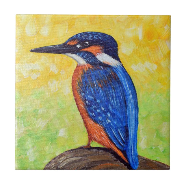 Kingfisher Painting Ceramic Tile (Front)