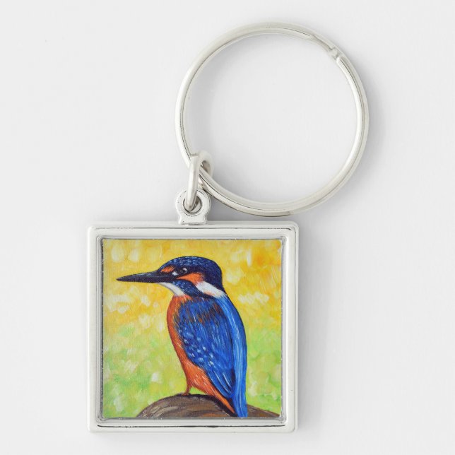 Kingfisher Painting Keychain (Front)