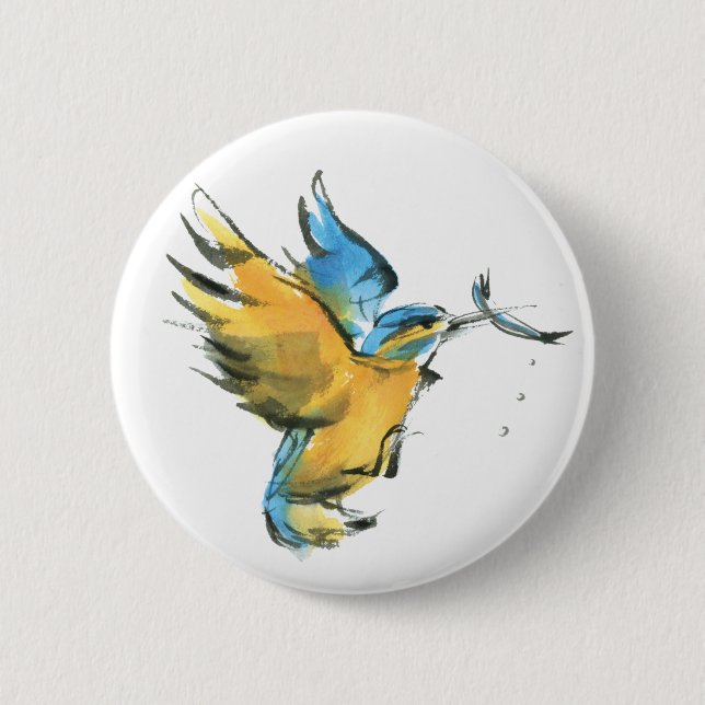 Kingfisher Pinback Button (Front)