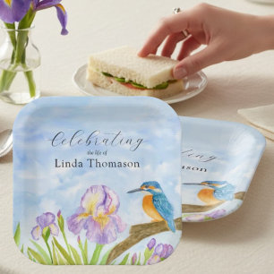  Kingfisher Purple Irises Celebration of Life Paper Plates