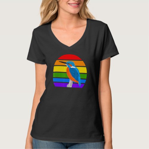 Kingfisher Rainbow Bird Birdwatcher Songbird Diver T_Shirt