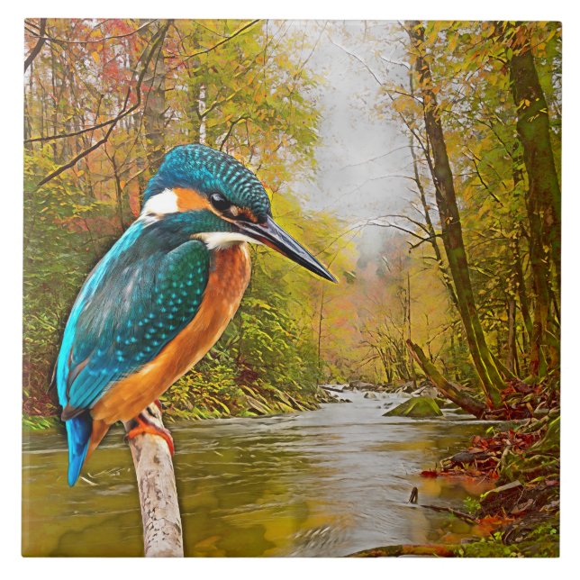 Kingfisher River Ceramic Tile (Front)