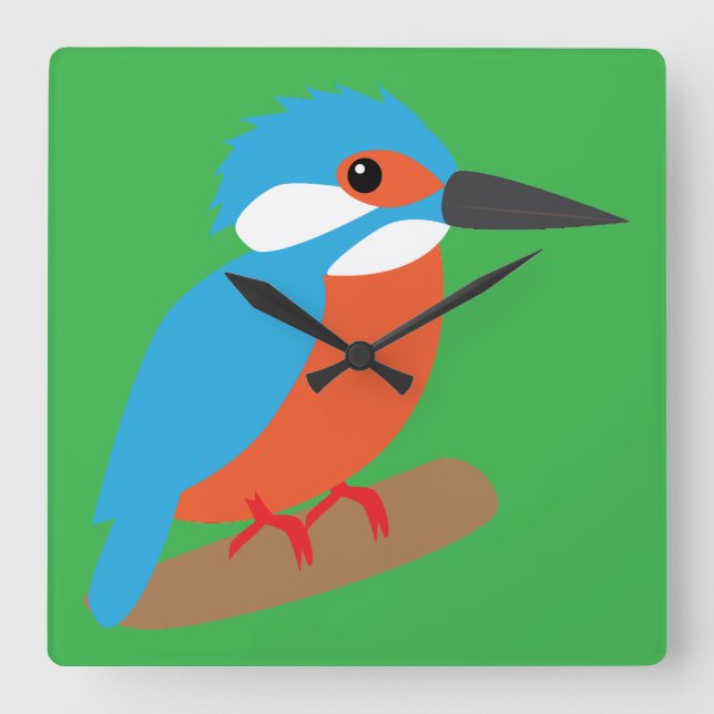 Kingfisher Square Wall Clock (Front)