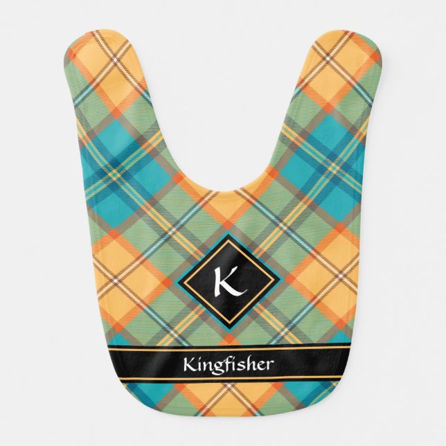 Kingfisher Tartan Baby Bib (Front)