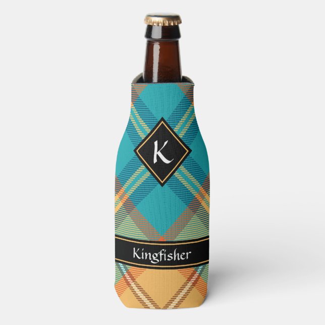 Kingfisher Tartan Bottle Cooler (Bottle Front)