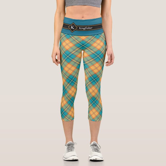 Kingfisher Tartan Capri Leggings (Front)