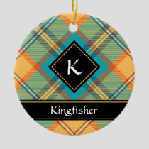 Kingfisher Tartan Ceramic Ornament