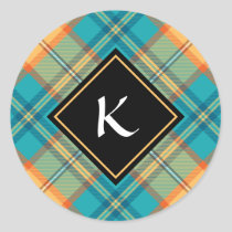 Kingfisher Tartan Classic Round Sticker