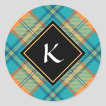 Kingfisher Tartan Classic Round Sticker