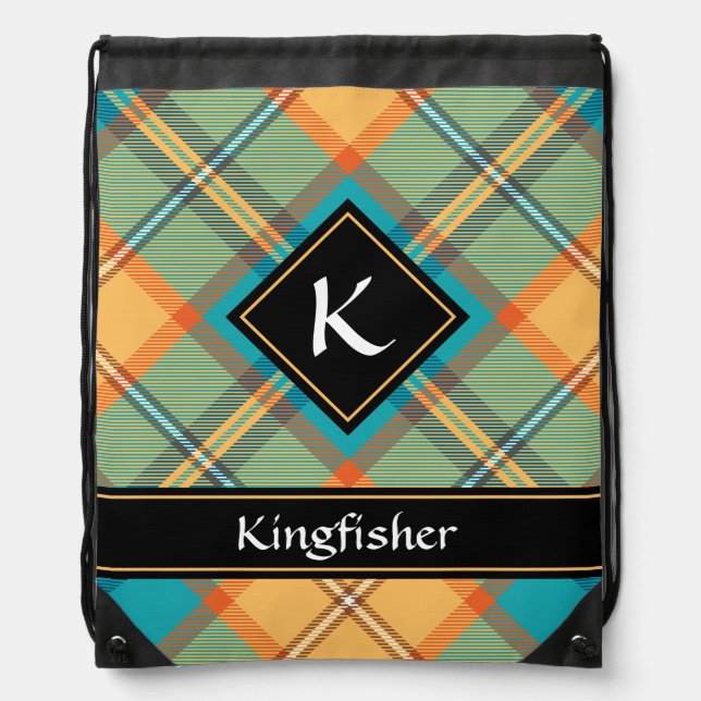 Kingfisher Tartan Drawstring Bag (Front)