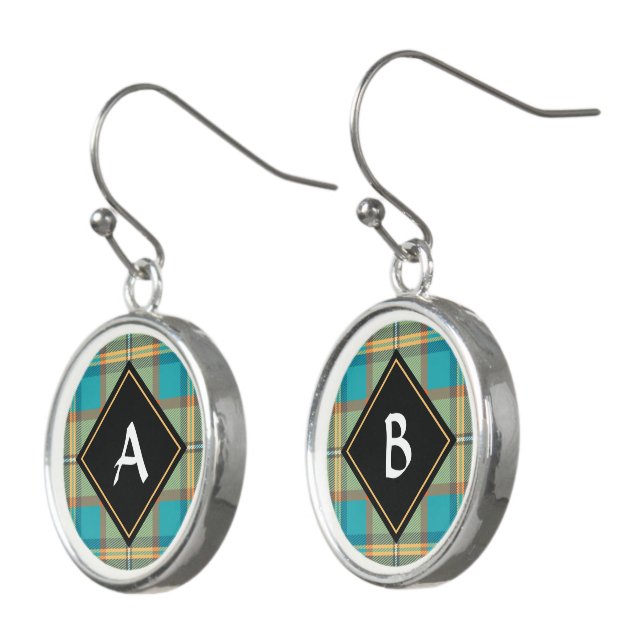 Kingfisher Tartan Earrings (Angled)