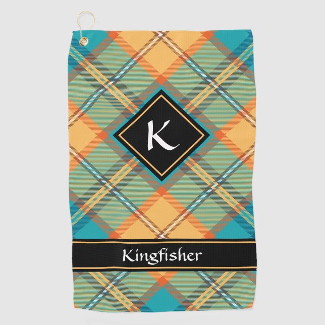 Kingfisher Tartan Golf Towel (Front)