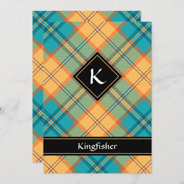 Kingfisher Tartan Invitation (Front/Back)