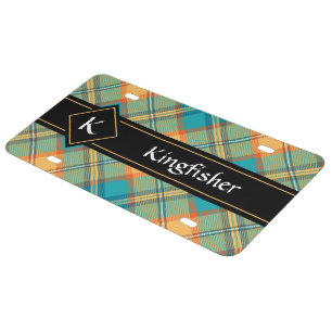 Kingfisher Tartan License Plate