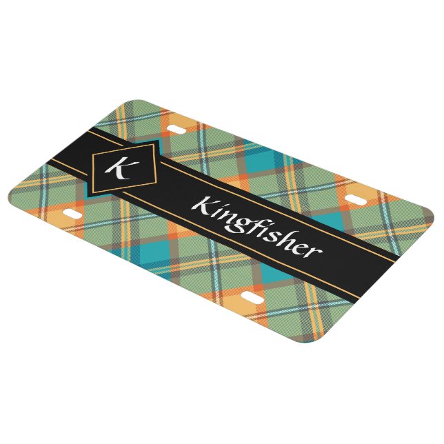 Kingfisher Tartan License Plate (Side)