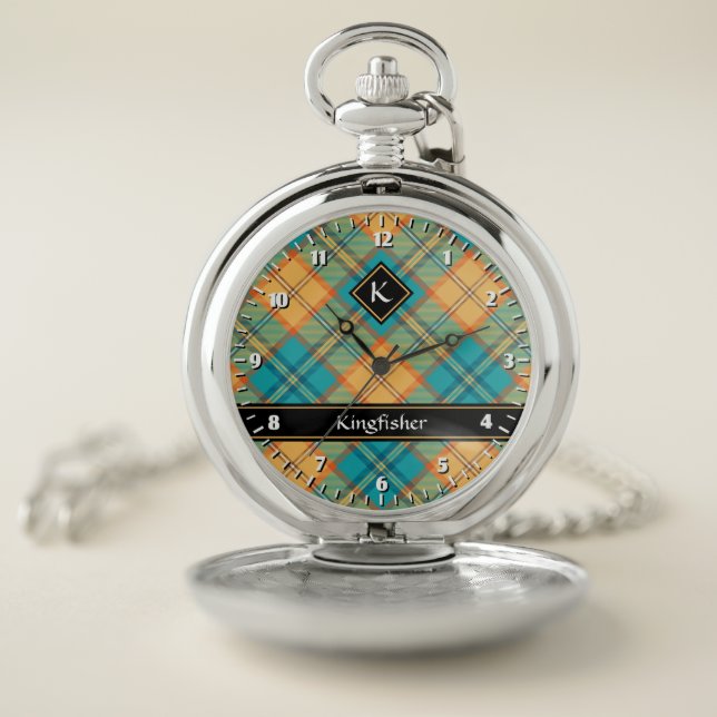 Kingfisher Tartan Pocket Watch (Inside)